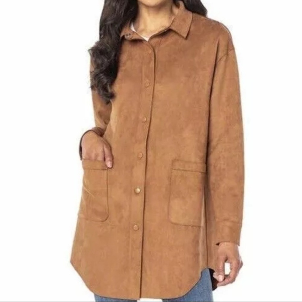 Well Worn Women's Faux‎ Suede Tunic/Jacket Oversized Brown Size XL